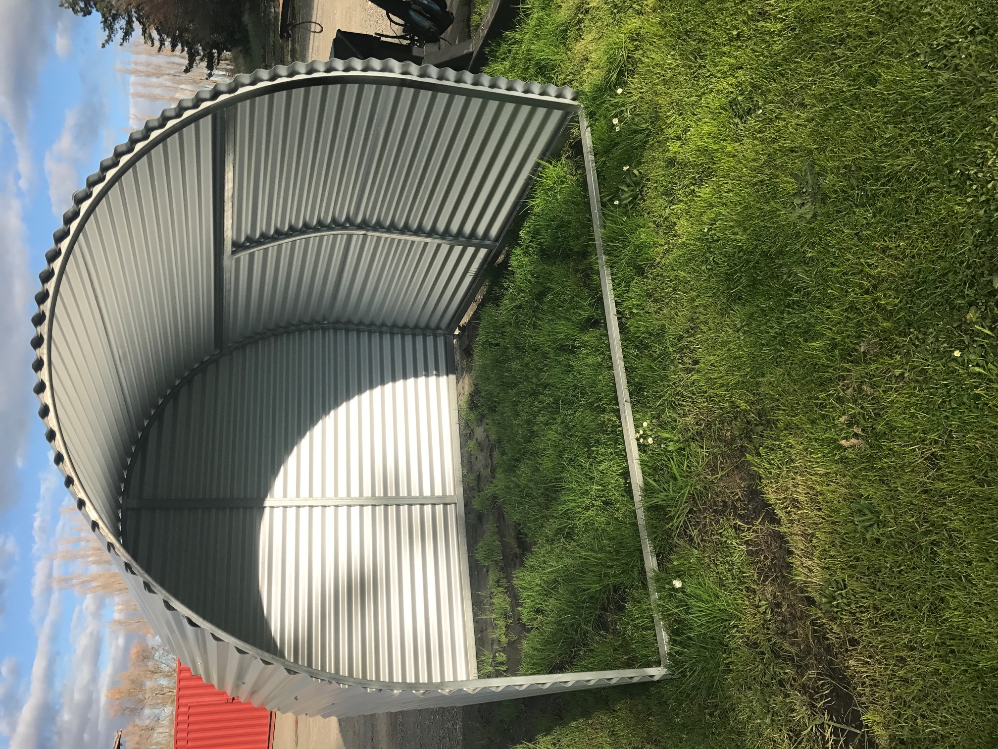 Round Open Wood Storage Shed